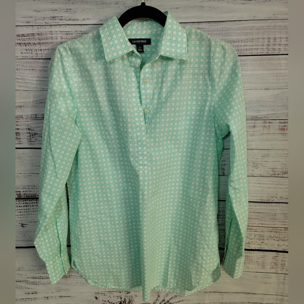 LANDS END S2 3/4 Button-down